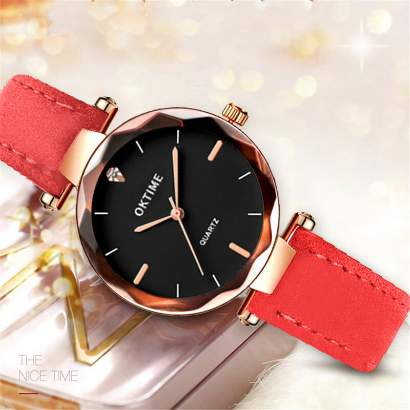 Reloj de pulsera de cuarzo de aleación analógica de cuero con diseño Retro de cielo estrellado para mujer