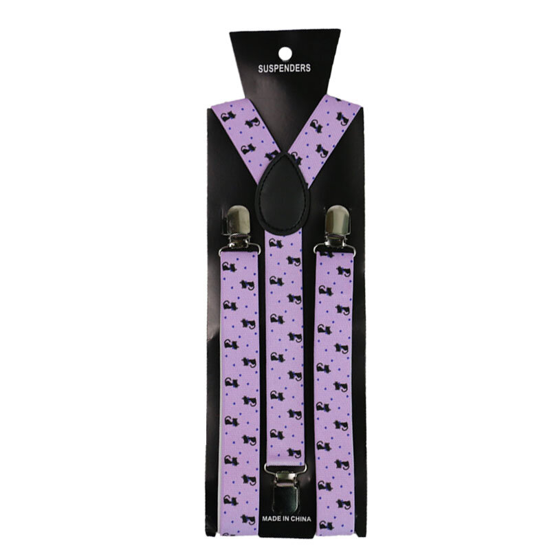 ปรับ Elasticated 2.5 ซม. สัตว์พิมพ์สายรัด Unisex ผู้ชายผู้หญิง Y - Shape ยืดหยุ่น 3 คลิป Suspenders