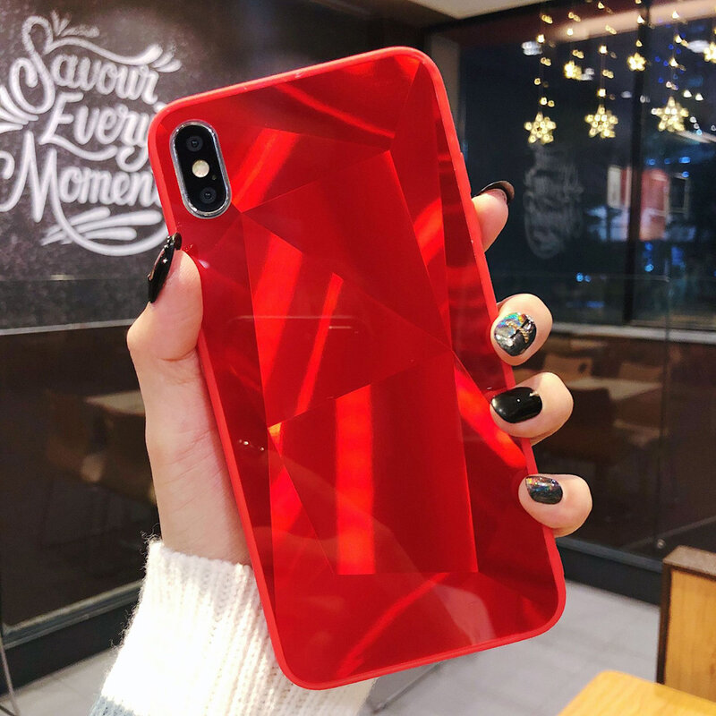 Heyytle 3D Diamond Mirror Phone Case For iPhone XS MAX X XR 8 7 6 6S Plus Glitter Case Back Cover 8plus Silicone Soft Candy Case