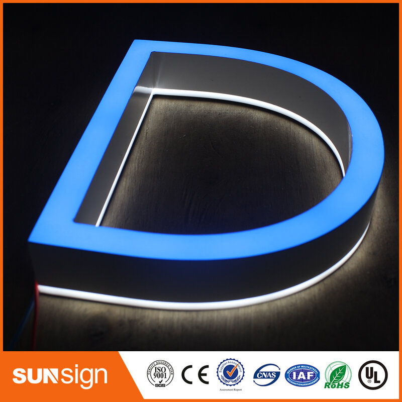 Niestandardowe 3D akrylowe litery LED znak na zewnątrz dostosowane reklamy biznes wywieszka z napisem "open"