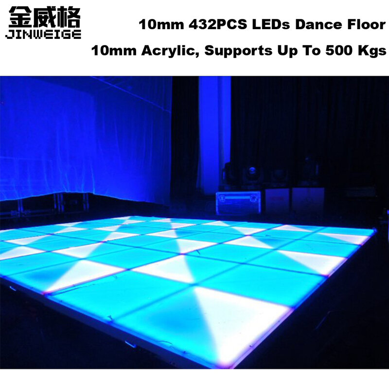 432 carreaux de danse LED RGB, 1M x 1M, 10mm, étanche IP65, pour fête, discothèque, mariage