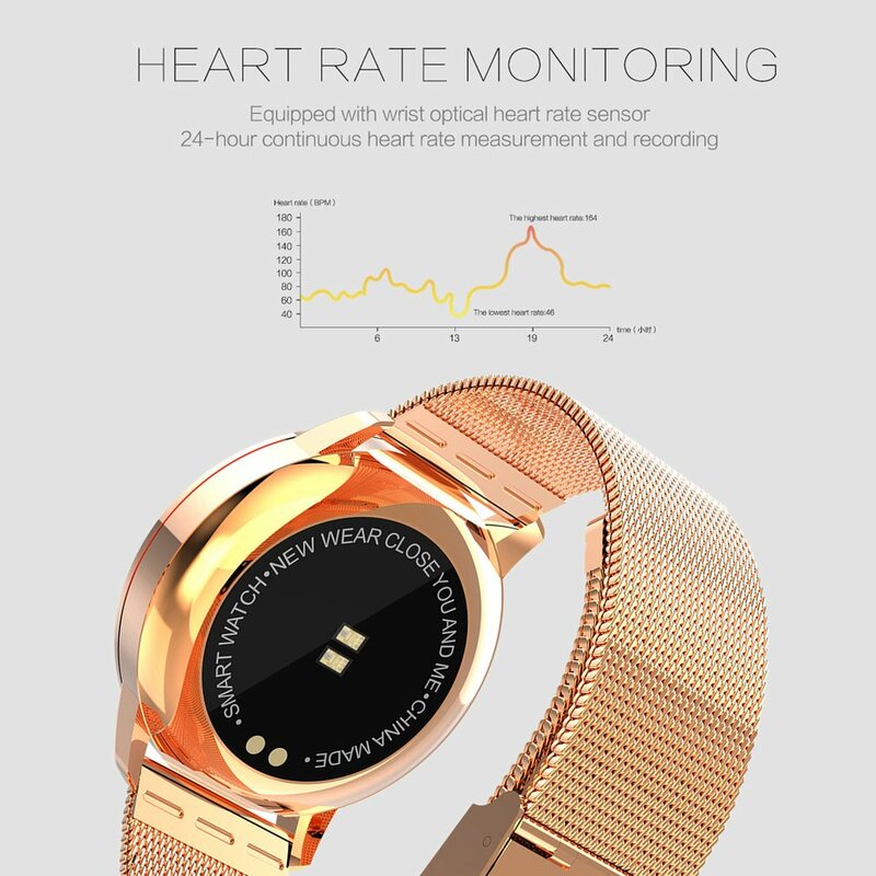 Pantalla táctil del Color Q8 1080 p Smart Watch hombres mujeres IP67 impermeable deporte Cámara dispositivos Wearable electrónica para Android y iOS