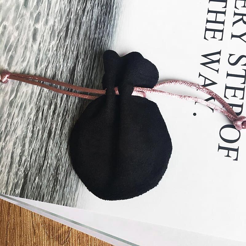 1pcs Pink Ribbon Flannel Bag Pouch For Bead Charm Bracelet Necklace Women Original Europe Jewelry Black Outer Packaging