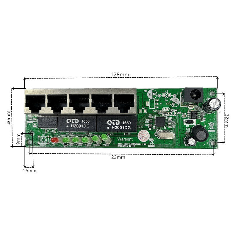 OEM kwaliteit mini Moederbord prijs 5 poort switch module manufaturer bedrijf PCB board 5 poorten ethernet netwerk-switches module