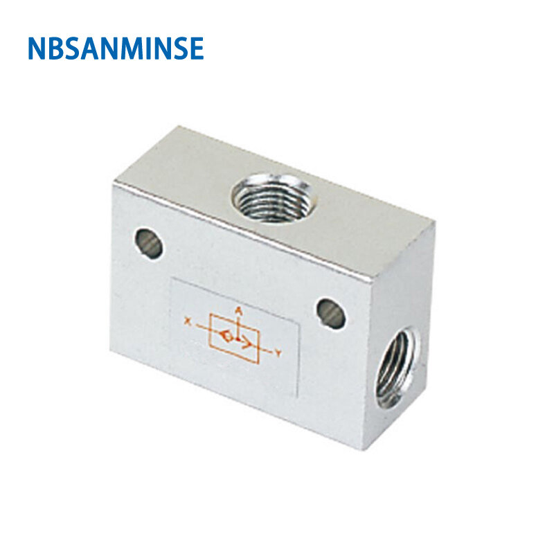 NBSANMINSE ST G 스레드 1/8 1/4 3/8 1/2 3/4 1 셔틀 밸브, 0 ~ 1.0 MPa 공압 공기 밸브, 기계식 밸브