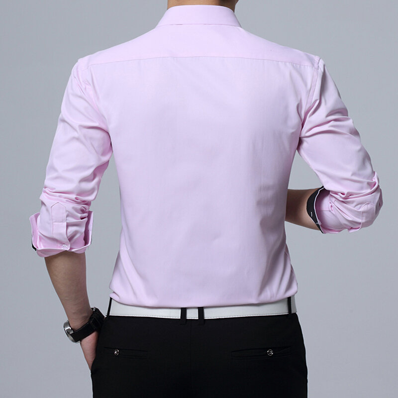Dudalina camisa masculina casual camisa masculina 2020 manga longa formal homem de negócios camisa fino ajuste designer sarja vestido cor feitiço