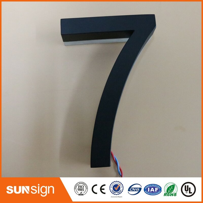 H 15cm LED moderno número de casa 7 y apartamento LED números y tienda nombre tamaño número 7