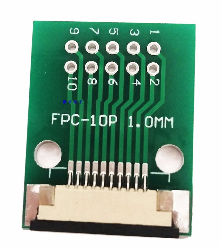 Free shipping 10pc FFC FPC 10PIN transfer board with connector FFC to DIP 2.54 adapter board 1mm 0.5mm pitch pcb double sided