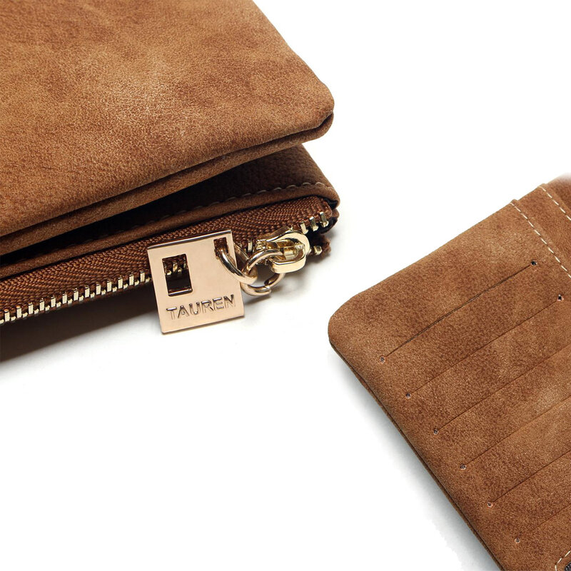 2021 neue Mode Frauen Brieftaschen Kordelzug Nubuk Leder Zipper Lange Design Geldbörse Zwei Falten Mehr Farbe Kupplung