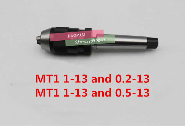 Portabrocas de bloqueo automático, 0,2-13mm/0,5-13mm y varilla de enlace de vástago cónico MT1 1-13, torno, fresadora, máquina de perforación