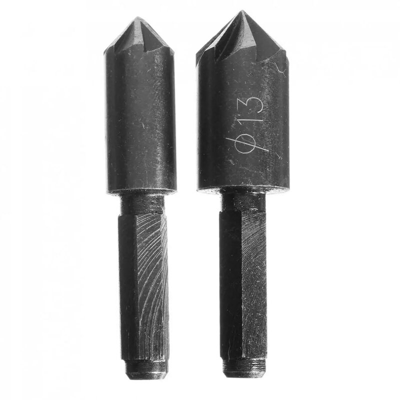 2pcs/lot 7 Flute 82 Degree 1/4 Inch Mini Hex Shank HCS Countersink Drill Bits Set Chamfer Cutter