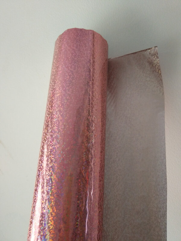 홀로그램 호일 핫 스탬핑 호일 Q52 라이트 핑크 크리스탈 컬러 패턴 종이 상자 가방 또는 플라스틱에 핫 스탬핑 21cm x 120m