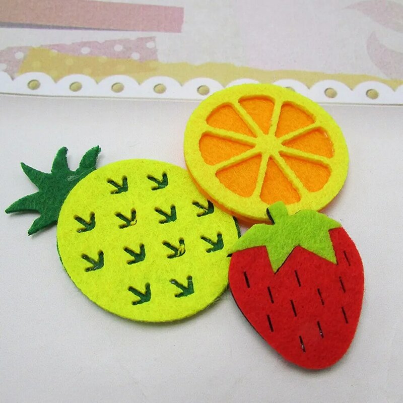 100pcs/lot fruit pineapple orange strawberry padded applique Crafts for headwear ornament dress decoration DIY accessories