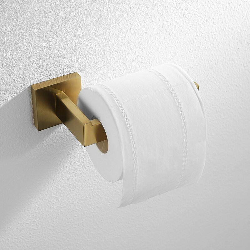 Gold gebürstet Bad zubehör Hardware Handtuch halter Schiene Toiletten papier halter Handtuch halter Haken Seifens chale Toiletten bürste