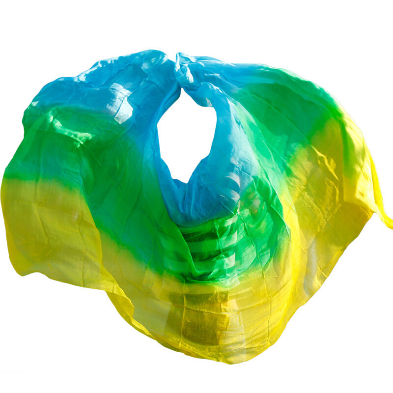 Dança do ventre véus 100% seda véus cor gradual artesanal véus podem ser personalizados