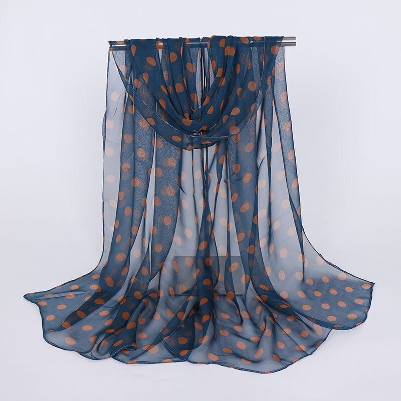 Chiffon-silk schals polka dots gedruckt lange schals sommer strand pareo sarong neck schals luxus candy farben