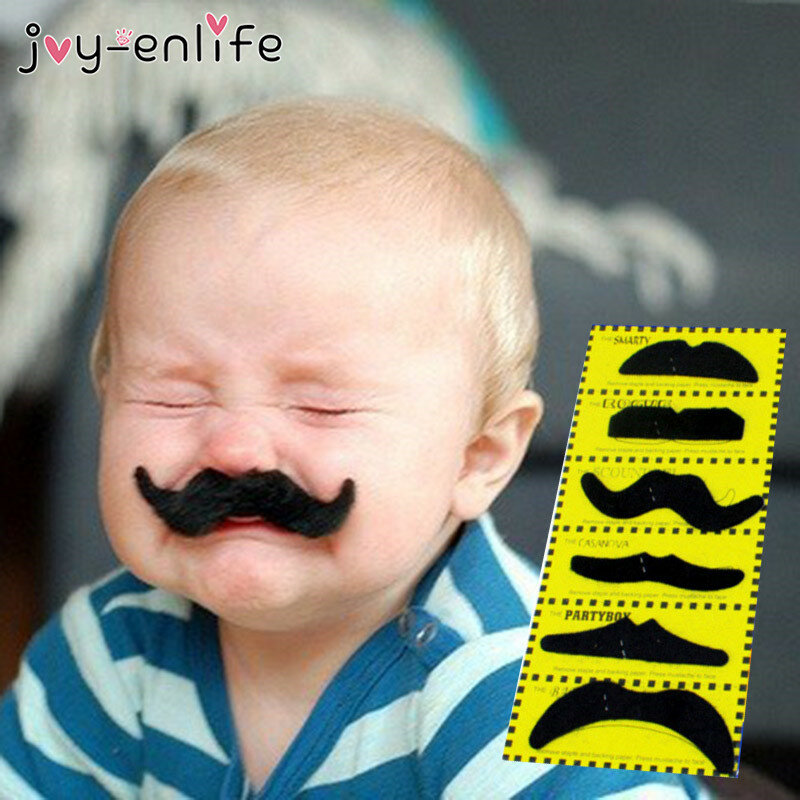 JOY-ENLIFE 12pcs Funny Costume Pirate Party Mustache Cosplay Fake Moustache Fake Beard For Kids Adult Halloween Party Decoration