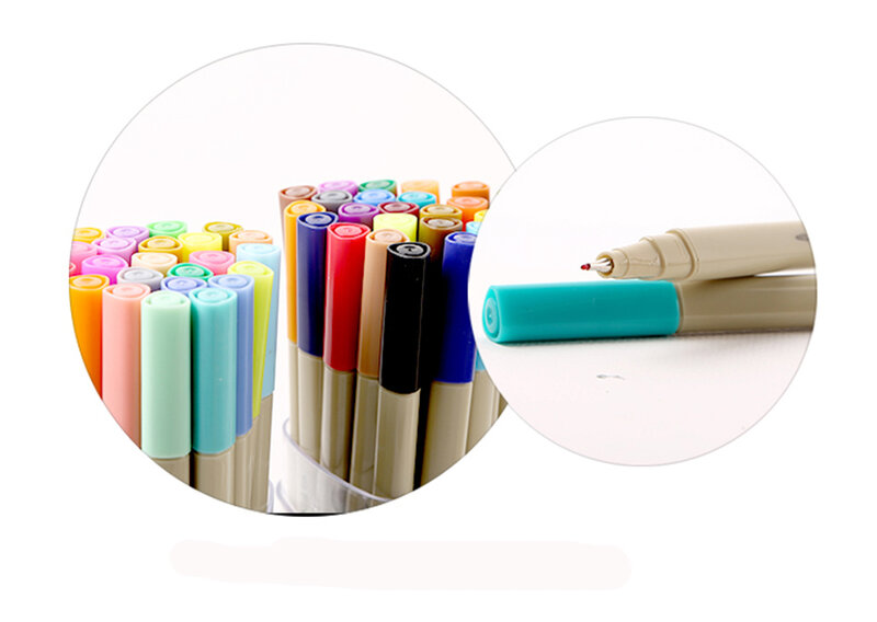 48 kleur Finecolour 24 PcsA/B Kleurrijke Micro Lijn Posca Sharpie Pigment Verf Marker Pen Voor Tekening