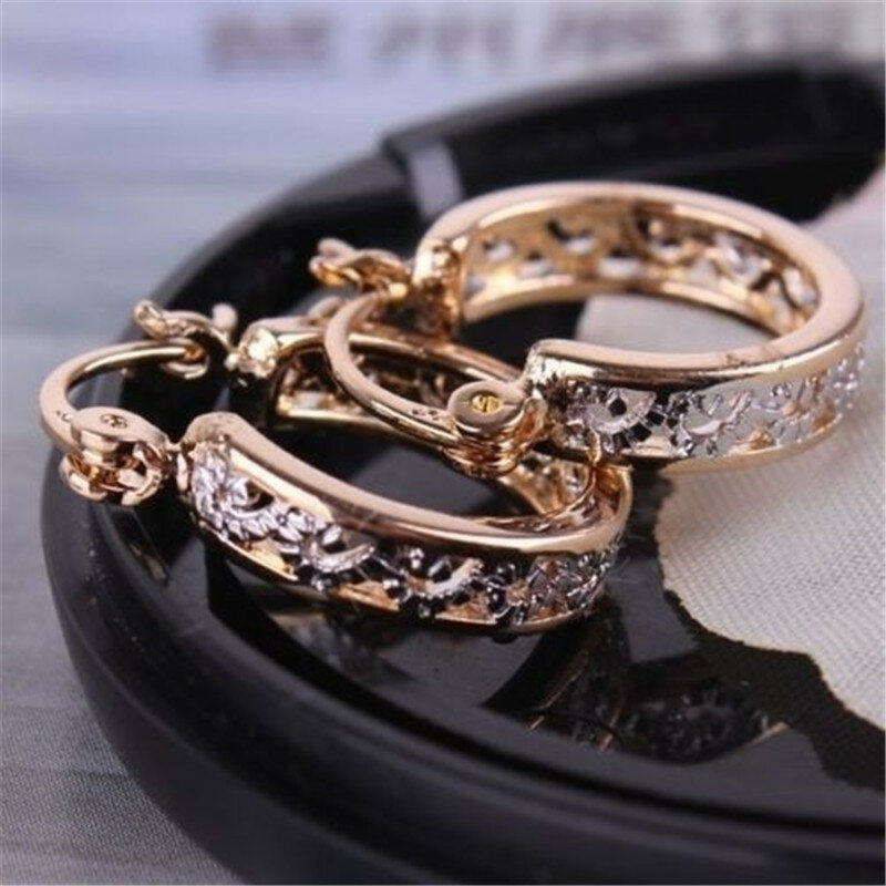 Женские серьги-кольца Y30, элегантные серьги из розового золота с отверстиями для свадьбы и помолвки