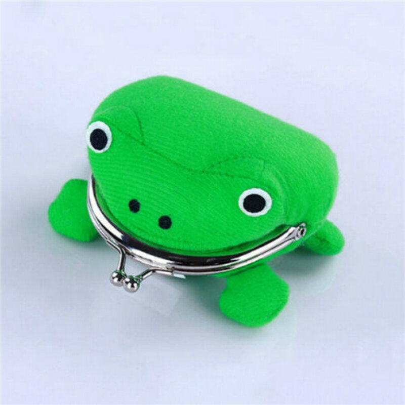 1 pz Cartoon Frog portamonete portafoglio Anime Manga Shape Fluff Clutch Cosplay verde