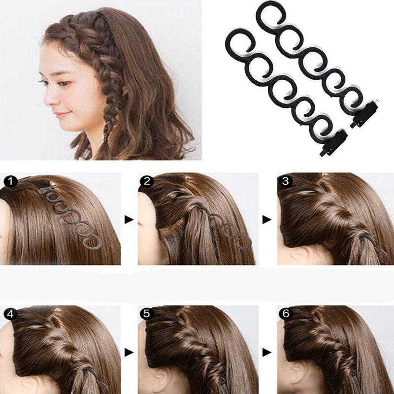 Women French Hair Braiding Braider Magic Hair Clip Forks Hairpins Stylist Queue Twist Plait DIY Hairstyle Styling Accessories
