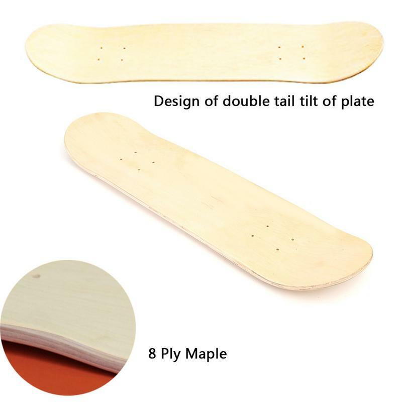 Tavola da Skateboard fai-da-te da 8 pollici, costruzione in legno d'acero a 8 strati di alta qualità, doppia forma concava, Longboard completamente personalizzabile