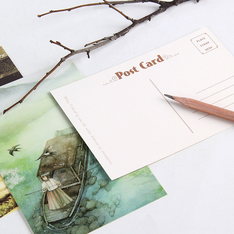 30 folhas/conjunto novos personagens antigos paisagem série cartão postal cartão de mensagem cartão de aniversário presente cartão