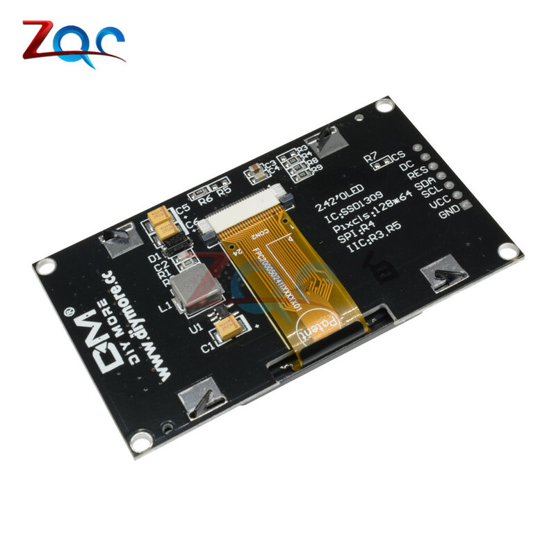 2.42 inch LCD Screen 12864 OLED Display Module IIC I2C SPI Serial C51 STM32 SSD1309 for Arduino 128X64 White/Blue/Green/Yellow