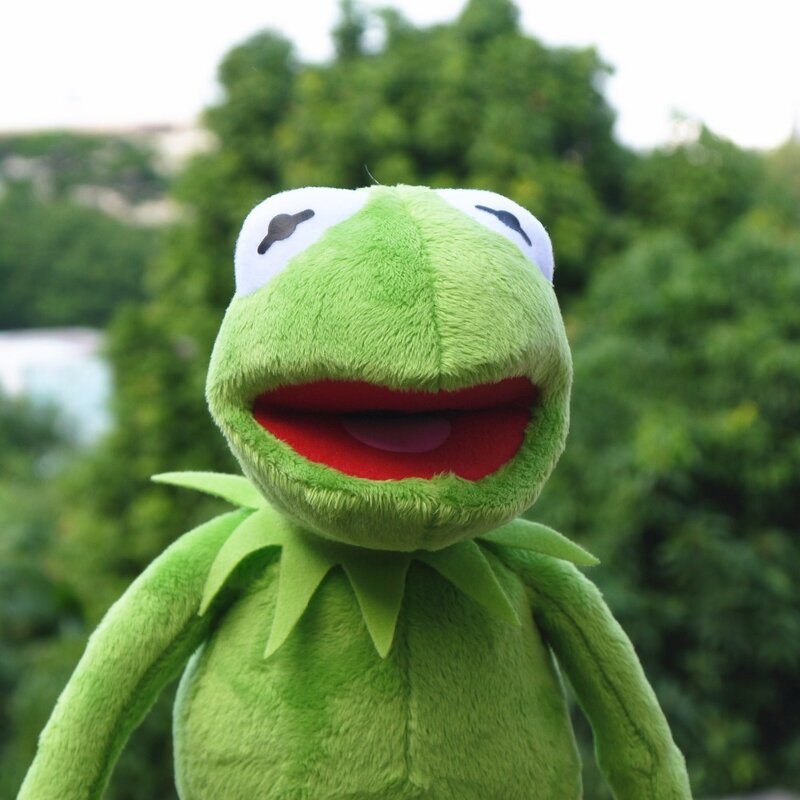 Boneca de pelúcia Kermit Frog Frogs infantil, brinquedos de pelúcia, The Muppet Show, aniversário, Natal, 40cm