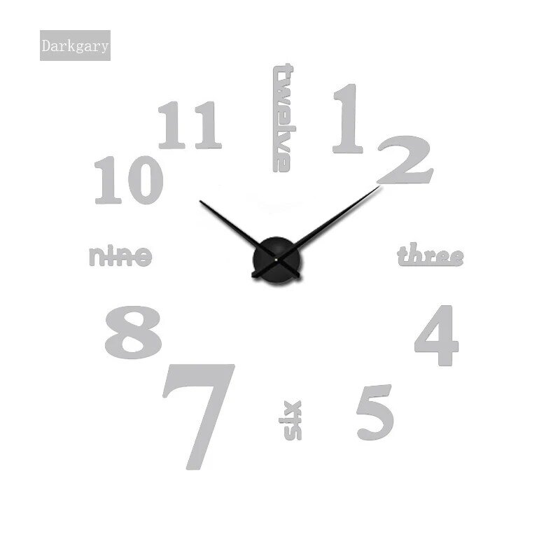 2017 супер большой DIY настенные часы акрил + EVR + металл зеркало супер большой персонализированные Винтажные часы Часы Бесплатная доставка 130 с...