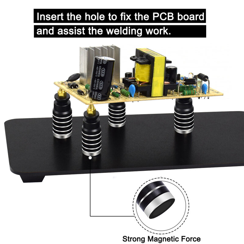 NEWACALOX Pemegang Papan Sirkuit PCB Magnetik Lengan Fleksibel Solder Tangan Ketiga Alat Perbaikan Dudukan Besi Solder