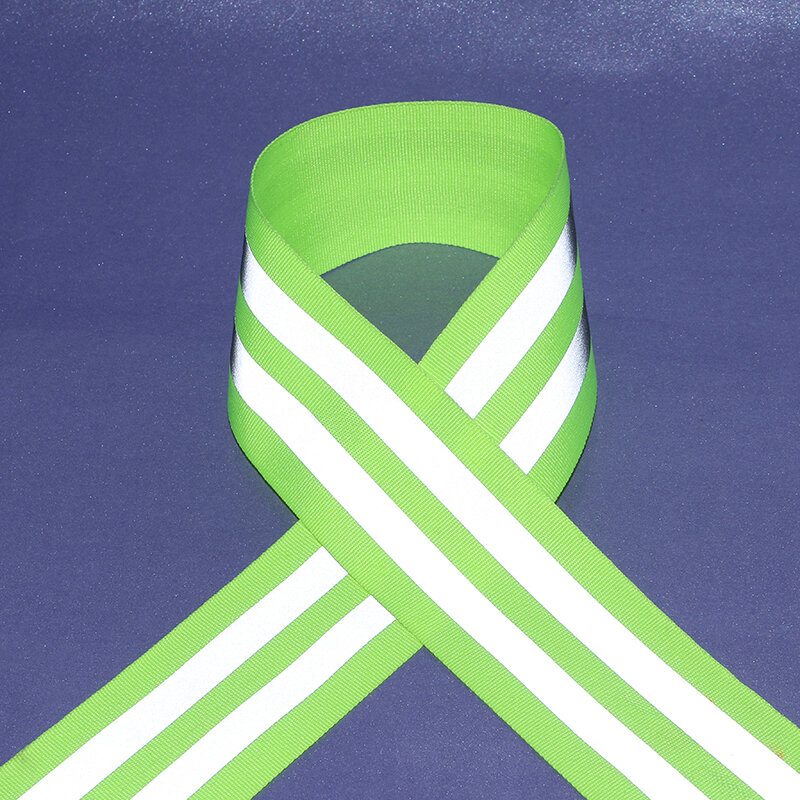 5 Meter,5*1*1cm width,Reflective Fabric Double Strip Fluorescent Ribbon Webbing Reflection Strip Edging Braid Sewing accessories