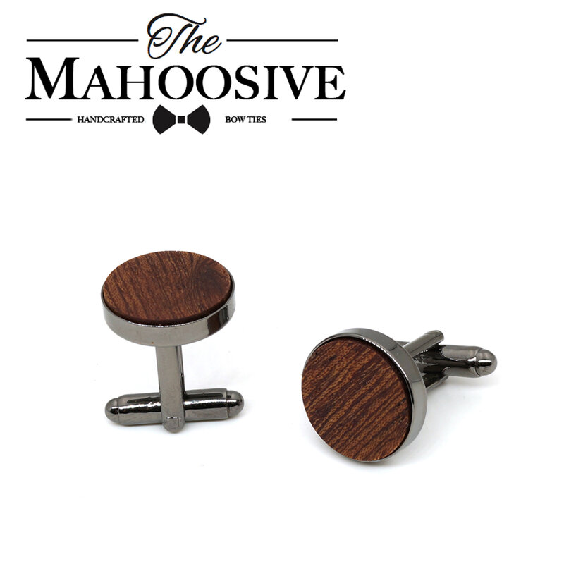 Mahoosive-メンズウォッチ用の木製カフスボタン,ブラックの木製カフスボタン,持ち運びが簡単