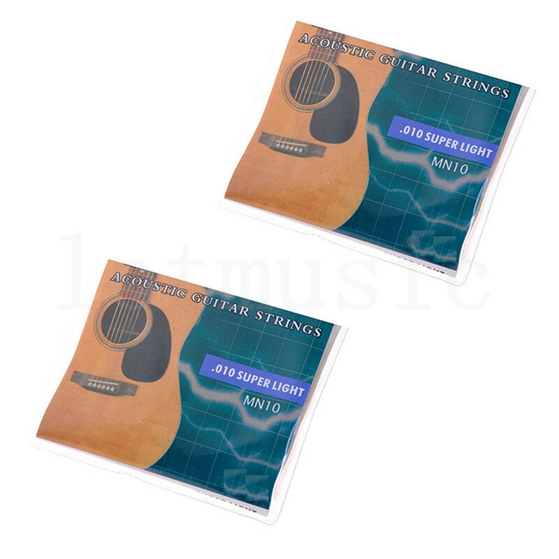 2Set 6Strings.010-.047 Acoustic Guitar Strings Super Light for Guitar String Replacement