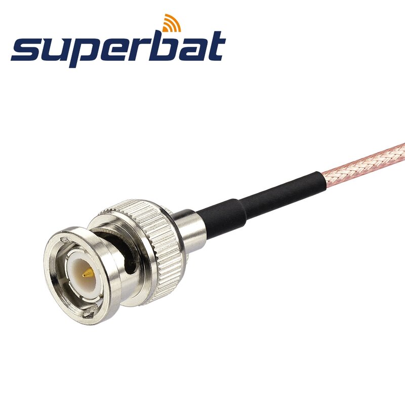 Superbat BNC wtyczka do BNC część żeńska z nakrętką kabel koncentryczny RF zaciskania przegrody dla RG316 15cm kabel pigtailowy Wifi