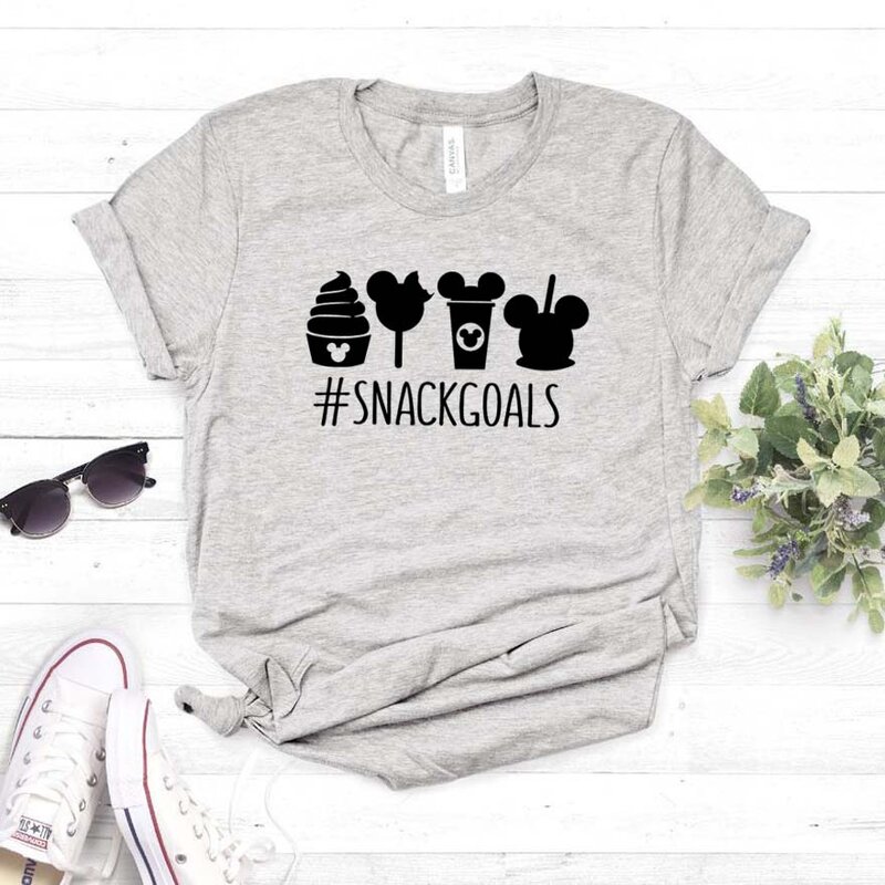 Snack goals-Camiseta divertida informal de algodón para mujer, camiseta Hipster, NA-195