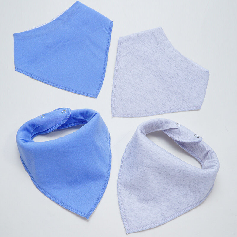 4pcs Triangle Pure Color Baby Bibs Bandana Soft Baby Boy Baby Girl Wrap Multi-use Feeding Burp Cloth Scarf Baby Accessories