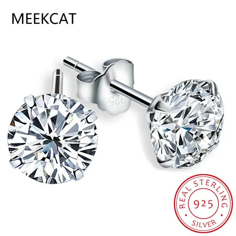 0.5-1.2 Carat D Color Moissanite Ear Stud Earrings For Women 925 Sterling Silver Sparkling Piercing Earring Fine Jewelry