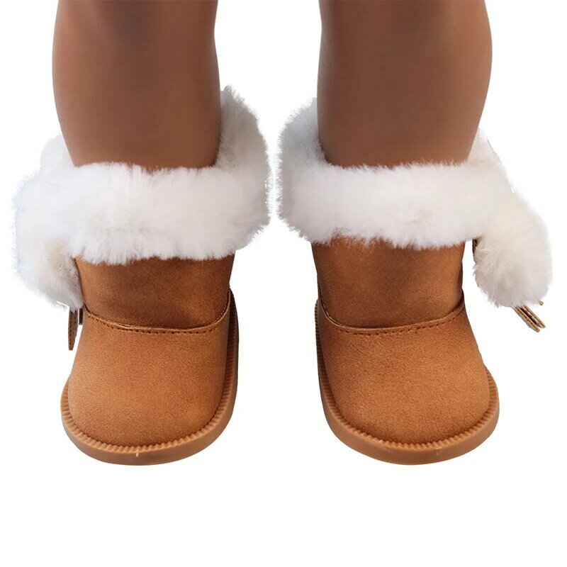 Dollトークぬいぐるみ冬の雪のブーツ18インチ人形おもちゃジッパー保温靴ガールボーイ人形クリスマスギフト子供のための