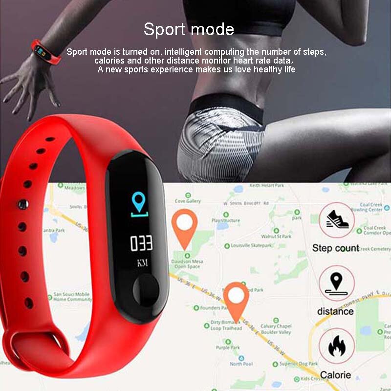 Relógio Do Esporte Da Aptidão Das Mulheres dos homens Relógios Inteligentes-tela Colorida À Prova D' Água de Monitoramento da Freqüência Cardíaca Monitor de Pressão Arterial para IOS Android