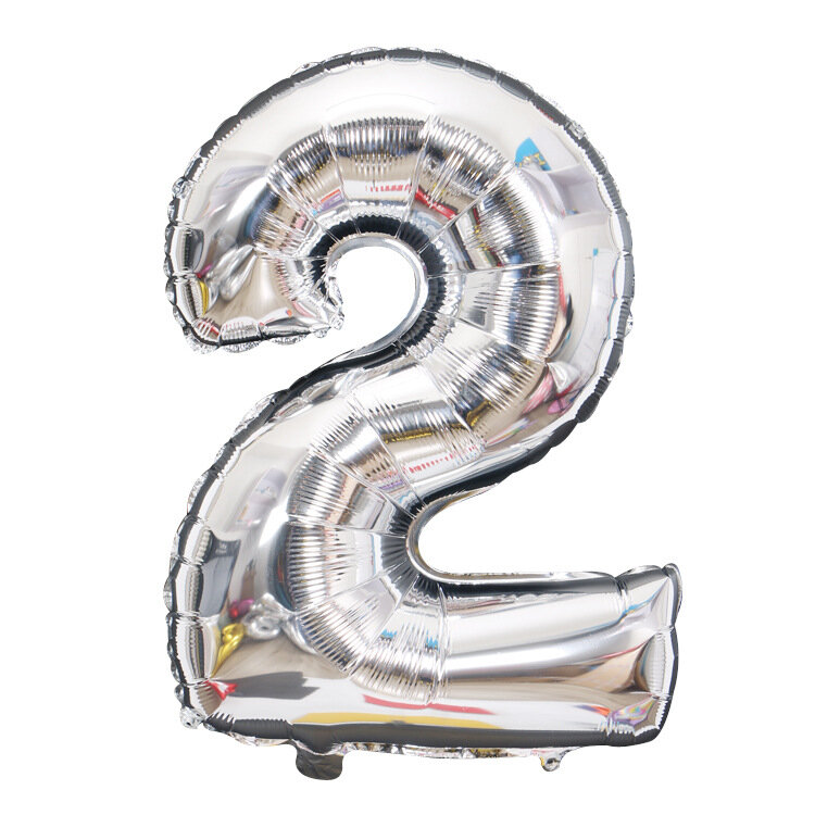 32 Inci 0-9 Besar Helium Digital Balon Udara Foil Silver Emas Warna Anak Mainan Pesta Ulang Tahun Anak-anak kartun Topi Mainan