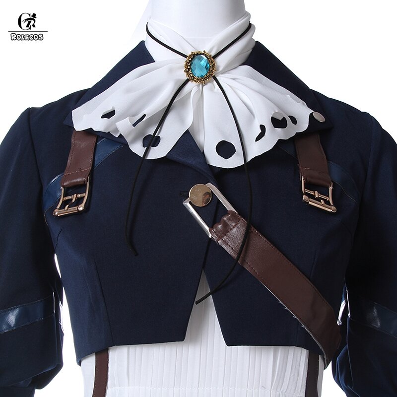 ROLECOS Violet Evergarden Cosplay Costume Anime Violet Evergarden Costume for Women Halloween (Top + Dress + Gloves) Size S-3XL
