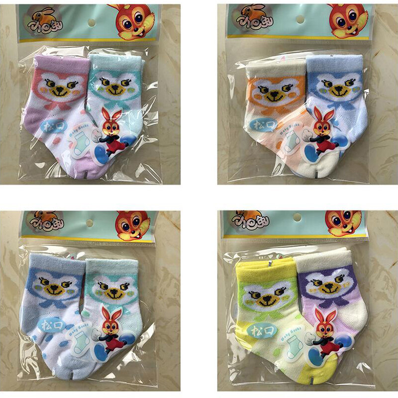 Calcetines de algodón con dibujos animados para bebé recién nacido, medias cómodas con dedos cosidos a mano, para las cuatro estaciones, de 0 a 3 meses, 2 paquetes