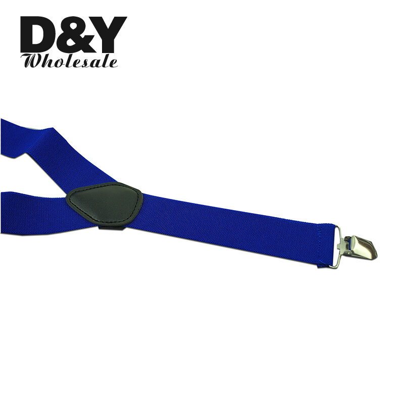 Vrouwen Men's Shirt Bretels Voor Broek Broek Houder Clip-On Braces Elastische 3.5 Cm Breed Royal Blue Wedding Jarretel bandjes
