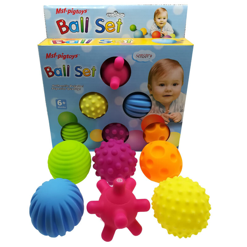 4-6 pçs textured multi conjunto de bola desenvolver sentidos táteis do bebê brinquedo do bebê toque mão bola brinquedos do bebê treinamento massagem bola macia