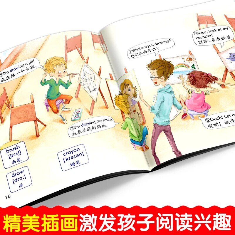 Nieuwste 30 Boeken/Set Kinderen Verlichting Leren Engels Voor Kinderen Gemakkelijk Te Leren Engels Woorden Zin