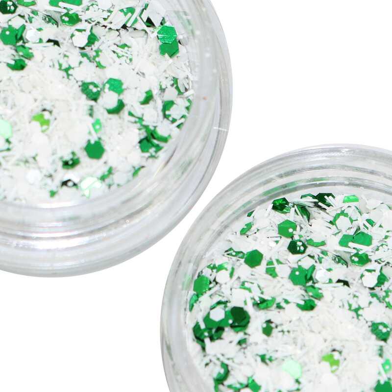 Nail Art Decoration Snowflake Nail Sequins Colorful Stripe Green Glitter Manicure Paillette Flakies NEW