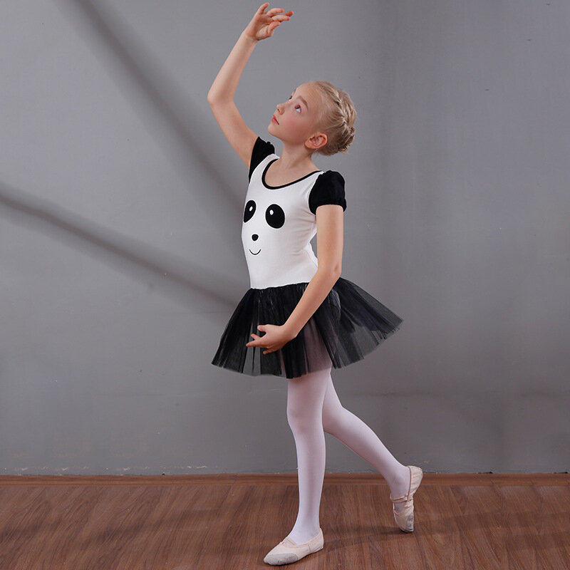 Vestido de baile de Ballet para niña, disfraz de Panda para chica, disfraz de manga corta para niña, D0790