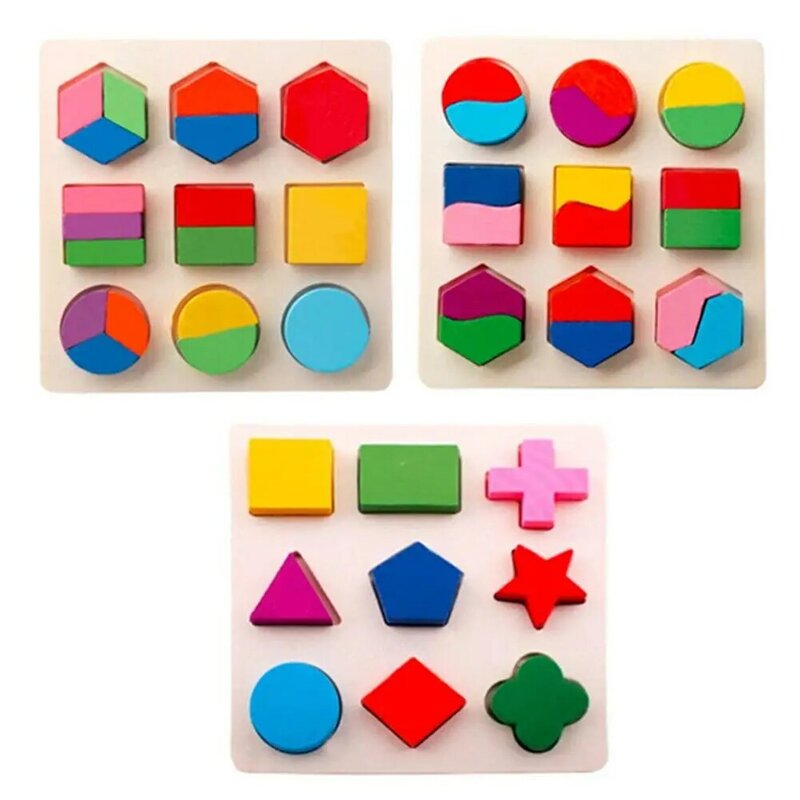 Vitoki 1 pc 3D formes Puzzles bois jouets bois naturel plugrésille bébé nid apprentissage formes Puzzles jouet éducatif pour enfants