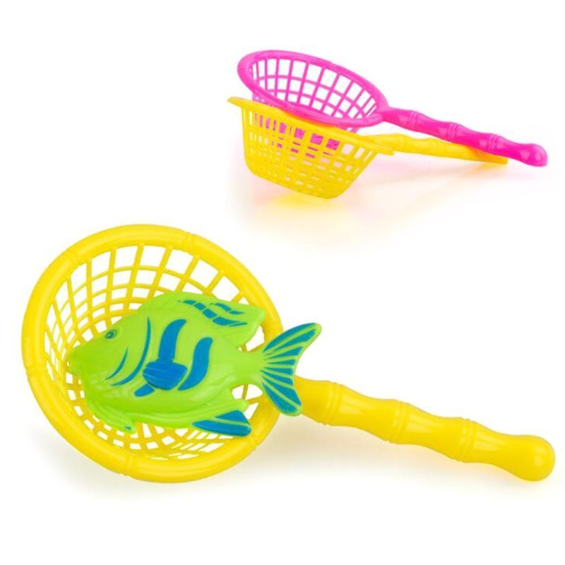 2PCS 16.5cm Plastic Kids Bath Fishing Net With Handle Accessories Children Gift funny toy